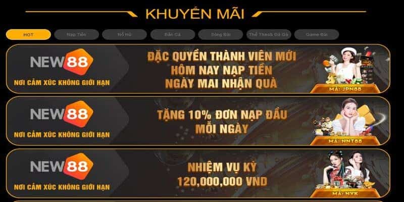 NEW88 Giới Thiệu Khuyến Mãi NEW88 Mới Nhất 2023 1 Khuyến mãi New88 mới